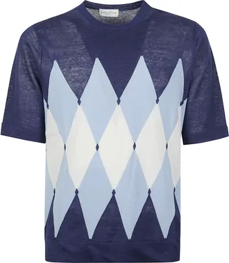 Ballantyne Diamond Argyle Knit Linen T-Shirt