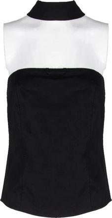 Vivetta Sleeveless Tops - Dames - Tops zonder mouwen - Zwart - XS - Katoen - Tops