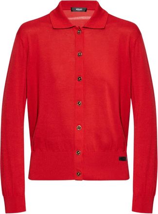 Versace Cardigan con bottoni e colletto - Rosso