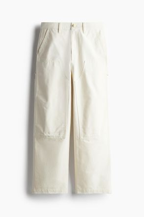 H&M Carpenterhose in Baggy Fit - White