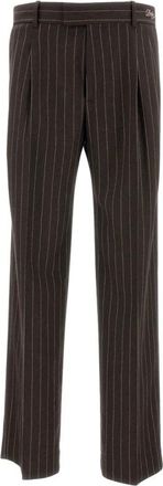 Dr&ocirc;le de Monsieur Le Pantalon Pinstripes - Heren - Wijde Broeken - Bruin - L - Katoen - Broeken
