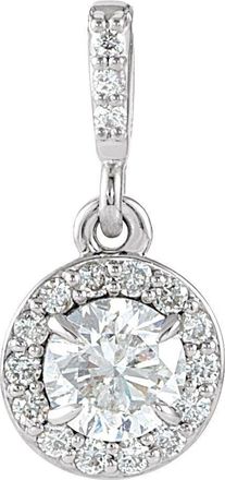 Diamond2Deal 14k Gold 3/8ct Lab-Grown Diamond Halo-Style Pendant