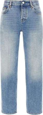 Gucci Jeans, Dames, Blauw, W28, Katoen, Slim Fit Katoenen Jeans voor Vrouwen