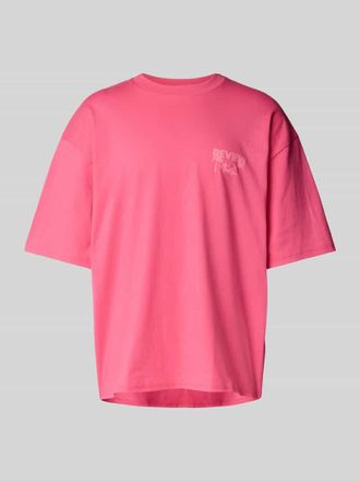 Review Oversized T-Shirt mit Label-Print in Pink, Gr&ouml;&szlig;e XS