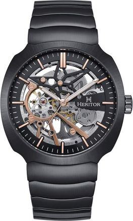 Heritor Magnus Automatic Black Dial Mens Watch HERHS4103