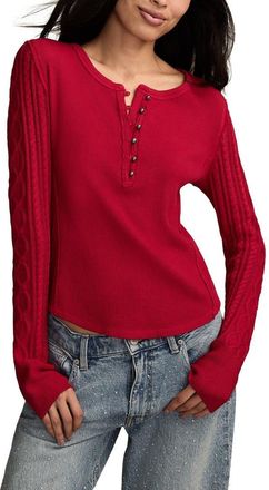 Lucky Brand Waffle Stitch Henley in Jester Red at Nordstrom, Size Xx-Large