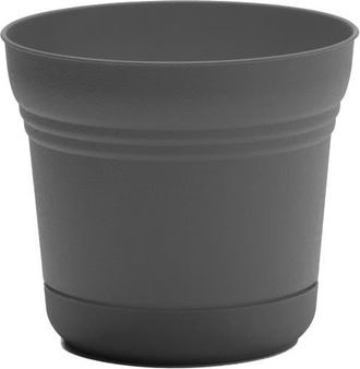Bloem 12 Inch Saturn Round Planter With Saucer Tray in Gray at Nordstrom