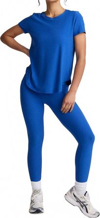 Beyond Yoga On The Down Low Tee In Court Blue