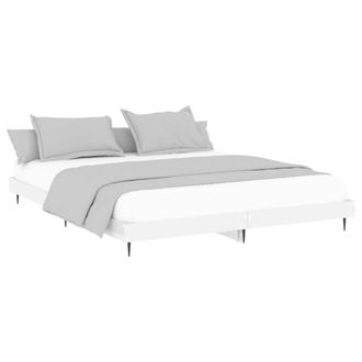 Berkfield Home Durable Bed Frame High Gloss White 120x200 cm Engineered Wood | Size: Small Double