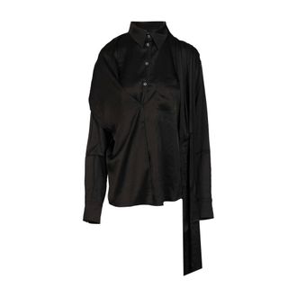 Acne Studios Layered Satin Blouse - female - Acne Studios - Shirts - Black - 2XS - Blouses & Shirts