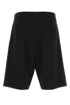 The Row Mens Black Wool Sayed Bermuda Shorts Exterior