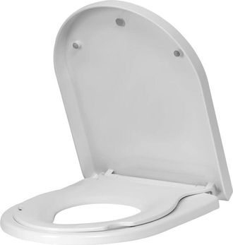 OEM Asiento De Inodoro Familiar, Asiento Magn&eacute;tico Para Ni&ntilde;os, Cierre Suave, Liberaci&oacute;n R&aacute;pida, Forma De D, Pp, Blanco, 340 X 440 X 44 Mm