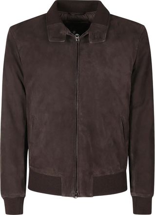 STEWART Giacca in Pelle con Bordi a Costine - - Jackets - Uomo - Marrone - M