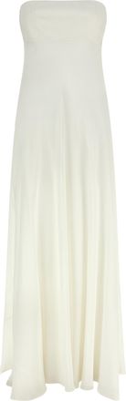 Giovanni Bedin White Silk Long Womens Dress