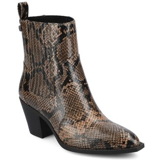 Journee Collection Womens Braylee Studded Western Ankle Booties