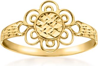 Ross-Simons Italian 14kt Yellow Gold Floral Ring
