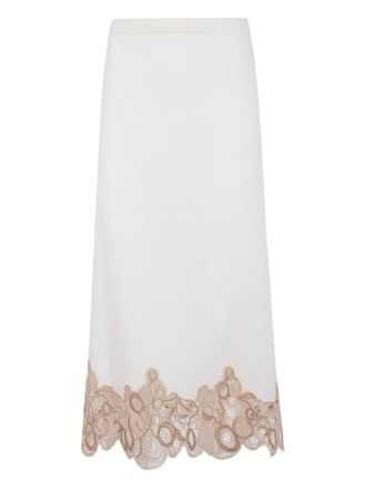 Fabiana Filippi Pencil Skirt With Lace Band