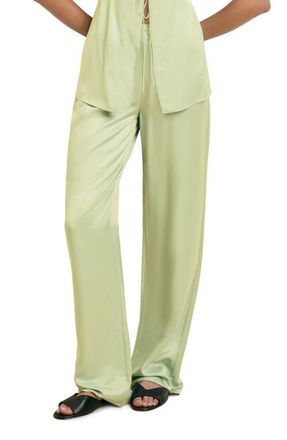 Favorite Daughter The Everything Satin Wide Leg Pants in Green Tea at Nordstrom, Size Medium