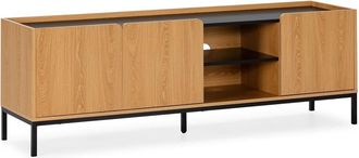 HOMN Mueble tv 3 puertas color roble