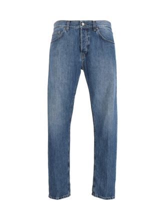 Dondup Straight-Leg Jeans With Mid-Rise Waist And Five-Pocket Design