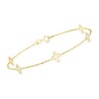 Canaria Canaria 10kt Yellow Gold Flower Station Bracelet