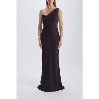 Amsale Hammered Satin Gown in Raisin at Nordstrom, Size 12