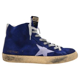 Golden Goose Francy High-Top Sneakers in Blue Suede