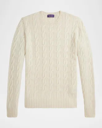 Ralph Lauren Purple Label Men & apos;s Cashmere Cable Crewneck Sweater