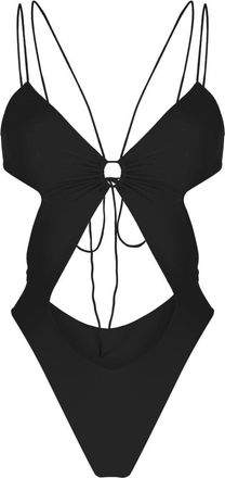 Amazu&igrave;n cut-out detailing strappy one-piece - women - Polyamide/Spandex/Elastane - One Size - Black