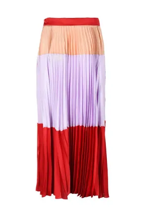 Twin-Set Multicolor Striped Polyester Midi Skirt
