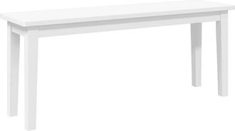 vidaXL Vidaxl - Banco 110 Cm Madera Maciza Caucho Blanco