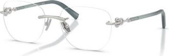 Tiffany & Co. 54mm Square optical glasses in Silver at Nordstrom