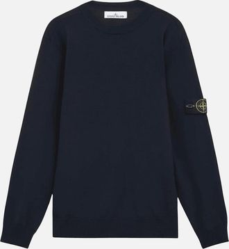 Stone Island Mens Light Virgin Wool Navy Knitwear - Size: 40
