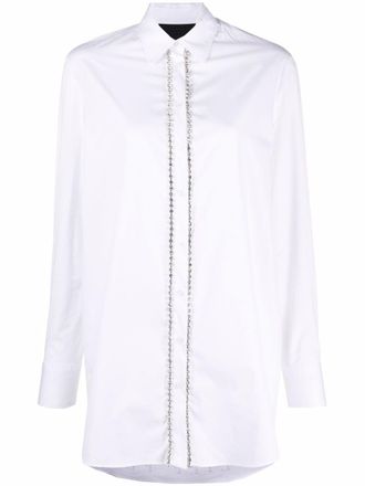 Philipp Plein crystal-embellished cotton shirt - White
