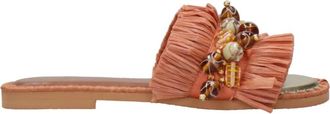 De Siena shoes Rosewood Sandalen met Raffia en Stenen - Dames - Sandalen - Bruin - 38 EU - Schoenen