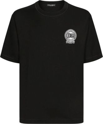 Dolce & Gabbana Casual Katoenen T-Shirt met Uniek Ontwerp - Heren - T-shirts - Zwart - XS - Katoen - Tops
