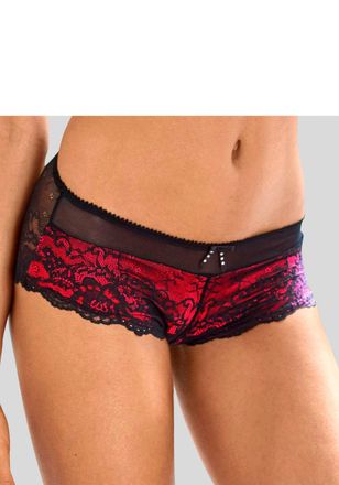 Jette Panty JETTE, Damen, Gr. 40/42, rot (rot, schwarz), Obermaterial: 90% Polyamid, 10% Elasthan, Unterhosen Panty