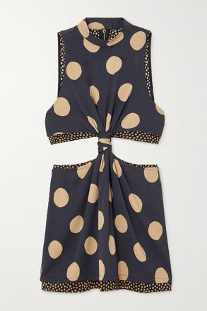 Proenza Schouler Top In Jersey Stretch A Pois Cut-out A Strati - Verde
