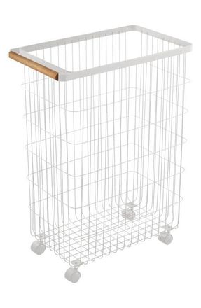 Yamazaki Tableware Slim Rolling Laundry Hamper in White at Nordstrom