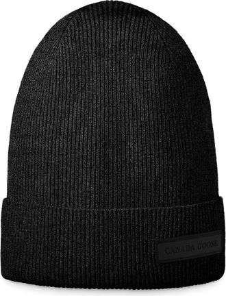Canada Goose Lightweight Recycled Cashmere & Wool Beanie in Black Heather at Nordstrom