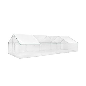 Sweeek Gallinero y aviario de acero galvanizado, gris et vert