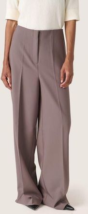 Soaked In Luxury Corinne High-Waisted Wide Legs Trousers in Dark Gull Gray at Nordstrom, Size Xx-Large