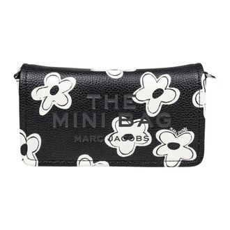 Marc Jacobs Cross Body Bags, female, Black, Size: ONE SIZE Flower Print Mini Leather Bag
