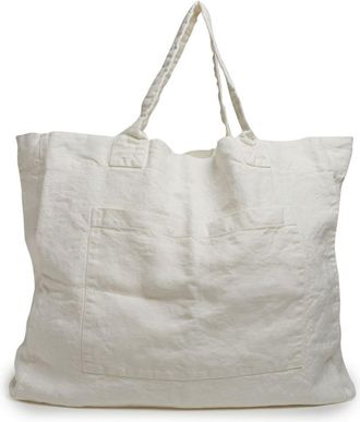 ONCE MILANO Weekend linen tote bag - unisex - Linen/Flax - One Size - White
