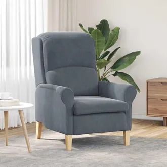 vidaXL Vidaxl Poltrona Grigio Scuro Velluto
