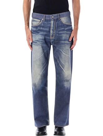 Our Legacy Third Cut Azur Print Straight-Leg Jeans