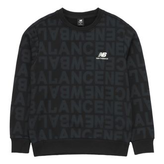 New Balance Logo Full Print Sports Round Neck Pullover Black AMT14333-BK