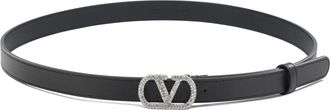 Valentino Garavani V Logo Signature Leather Belt
