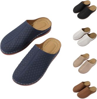 Generic Womens Sandals UK Ladies Closed Toe Sandal Low Wedge Sliders Summer Suede Flat Slipper Orthopedic Shoes Closed Toe Spa Slippers Hotel Fit Most Men and