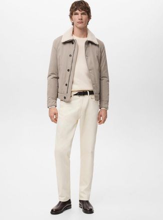 Mango Giacca imbottita collo pecora sabbia - Uomo - XXL - MANGO MAN